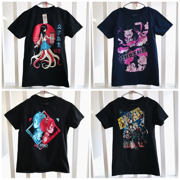 Hot Topic Tops - 🛑LAST CHANCE🛑 4 Anime Manga T Shirt Bundle Lot